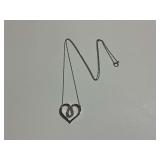 Sterling Silver Heart Pendant Necklace with Stones