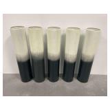 (5) Tall Cylindrical Floor Vases with Ombre Finish