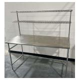 Stainless Steel Prep Table with Wire Shelves