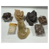 Packages of Natural Mohair Fiber for Doll Making