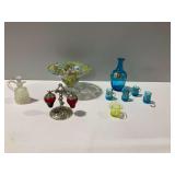 Millefiori Bowl, Hobnail Cruet, Toothpick Holder, and Other Art Glass