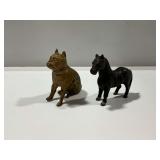(2) Cast Iron Still Banks... Horse and Dog