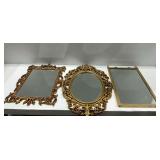 (3) Different Design Gilt Framed Mirrors