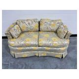 Floral Upholstered Loveseat with Skirt