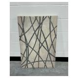 Abstract Canvas Wall Art with Gray Linework
