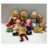 Group of Cloth Dolls and Stuffed Animals