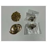 4-Piece Gold-Tone Lions Club Brooches and Lapel Pins