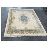 Wool Area Rug with Floral Medallion