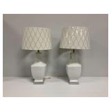 (2) At Home Grace Mitchell Ceramic Lamps with Shades...work