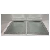 (2) Framed Wall Mirrors with Honeycomb Pattern Frames