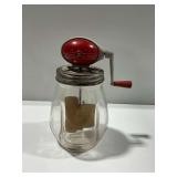 4 qt. Dazey Glass Butter Churn with Red Handle