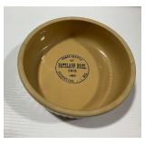 Yellow Glazed Stoneware Advertising Bowl for Ratzlaff Bros Inc. Edgerton Wisconsin