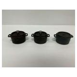 (3) Hawok Cast Iron Melting Pots with Lids