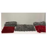 Various Throw Rugs... Red and Gray Colors