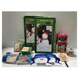 Christmas Decor and Craft Items with Ceramic Village Buildings and LED Polar Bear