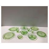Green Depression Glass Assortment... see photos and description