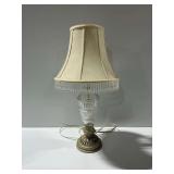Table Lamp with Cut Glass Body and Beaded Shade...works