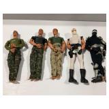 (5) GI Joe Action Figures with Military Uniforms and Accessories