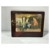 Framed Print with Applied Shelf and Decanter Motif