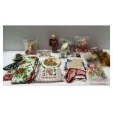 Christmas Decor with Ornaments and Linens... see photos and description
