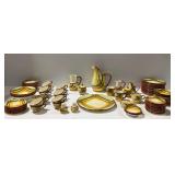 Vintage Vernon Ware Dinnerware Set with Homespun Pattern...some chips