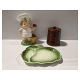 3-Piece Ceramic and Stoneware Kitchen Lot Including Campbell Soup Cookie Jar