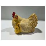 Ceramic Chicken with Chicks Figurine Coin Bank... no plug