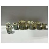 (7) Metal Storage Canisters with Dutch Blue Scenes
