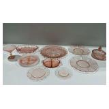 Pink Depression Glass Assortment