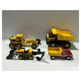 (4) Tonka and Nylint Pressed Steel Construction Toy Vehicles