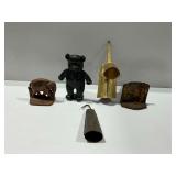 (5) Cast Iron and Other Metal Decor and Bell
