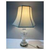 Etched Crystal Table Lamp with Fabric Shade... no finial