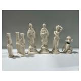 Ceramic White Glazed Figurines with Maker Marks