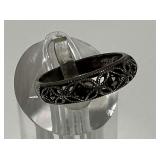 Sterling Silver Marcasite Ring Size 9