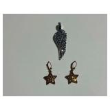 3-Piece Kirks Folly Jewelry Lot with Wing Pendant and Star Earrings
