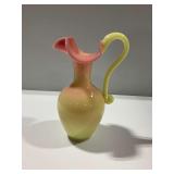 Art Glass Pitcher with Applied Handle
