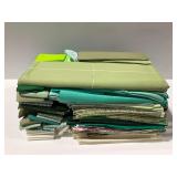 Various Green Color Fabric... Solids and Patterned