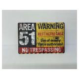 Area 51 Warning Restricted Area Metal Sign