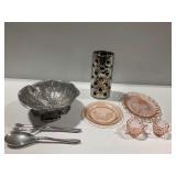 Pink Depression Glass and Decorative Tableware