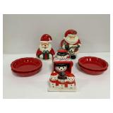 Ceramic Christmas Kitchenware with Santa and Snowmen Motifs