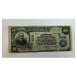 1902 Ten Dollar National Currency Note Citizens National Bank of Oconto Wisconsin