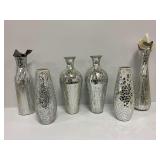 (6) Mosaic Glass Vases
