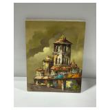 Oil Painting on Canvas... Architectural Street Scene Signed Spangler