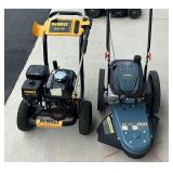 Dewalt 3600 PSI Pressure Washer and Senix 22 in. String Trimmer (works but burns oil)