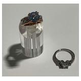 (2) Sterling Silver Gemstone Rings