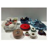 Variety of Craft Project Ribbons and Storage Tote
