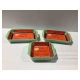 (3) Anchor Hocking Fire-King Jadeite Baking Dishes