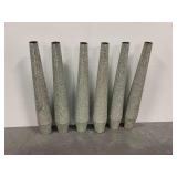 (6) Tall Floor Vases with Gray Mosaic Tile Finish