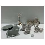 Mirrored and Silver-Tone Metal Decor