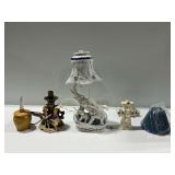Ceramic Lamps and Blue Lamp Shade